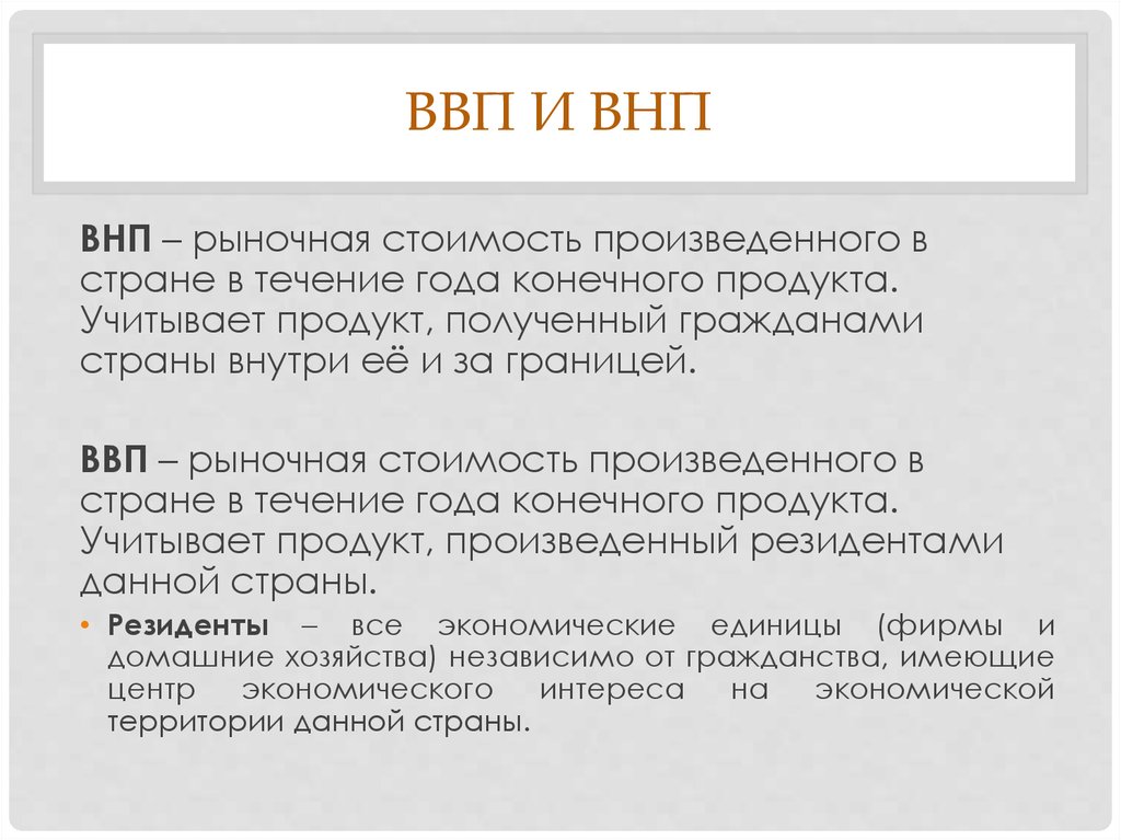 Заполните структурно логическую схему производство внп и ввп