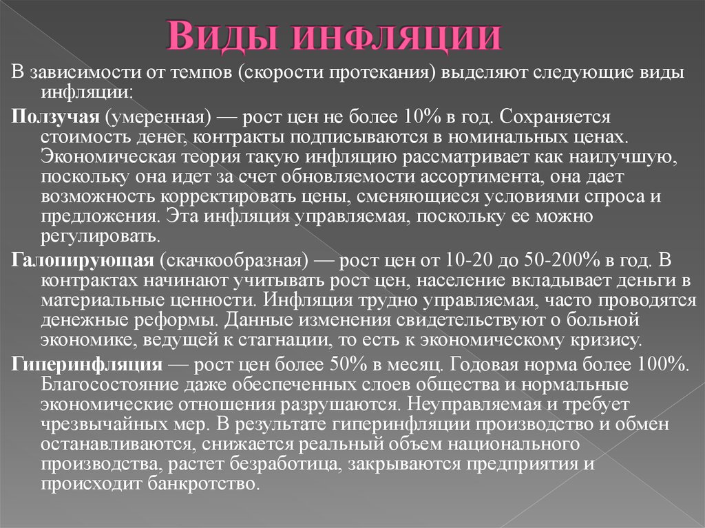 Инфляция доклад. Виды инфляции. Виды инфляции в зависимости от скорости протекания. Виды инфляции в зависимости. Виды инфляции в зависимости от ее темпов.