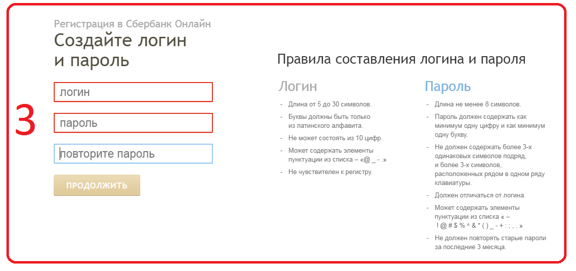 Образцы логинов и паролей для регистрации