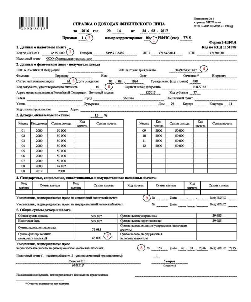 Справка 2 ндфл образец