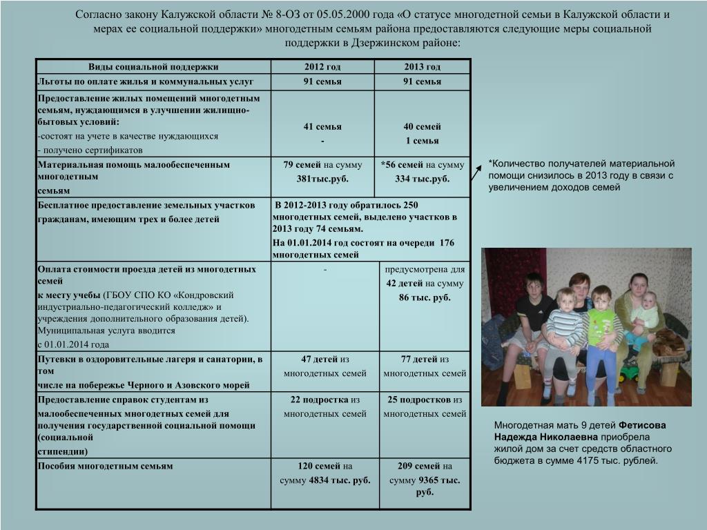 Социальная карта многодетных