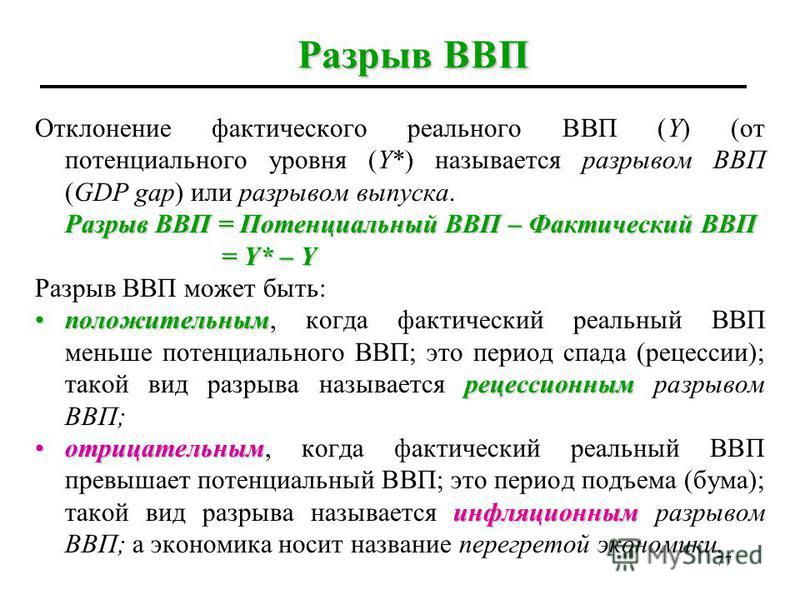 1 валовый внутренний продукт. Величина фактического ВВП. Величина разрыва ВВП формула. Разрыв ВВП. Фактический и реальный ВВП.