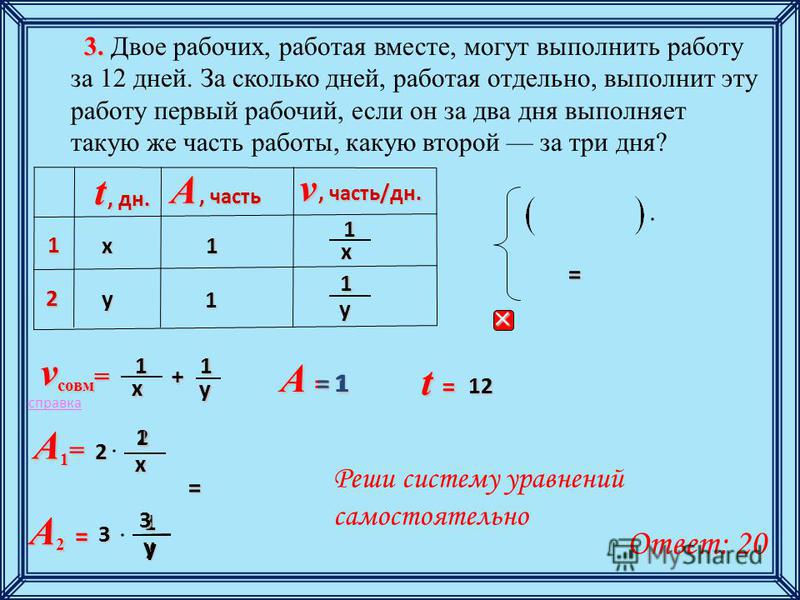 Как работать 1 3. Двое рабочих, работая вместе, могут выполнить работу за. Задачи на работу рабочих. Два рабочих работая одновременно могут. Задачи на работу первый Рабочч.