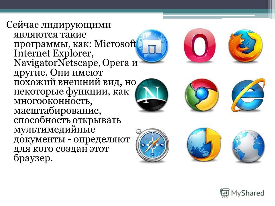 Браузер презентация по информатике