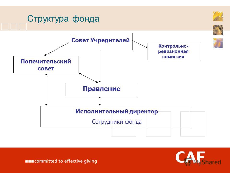 Структура благотворительного фонда в схеме