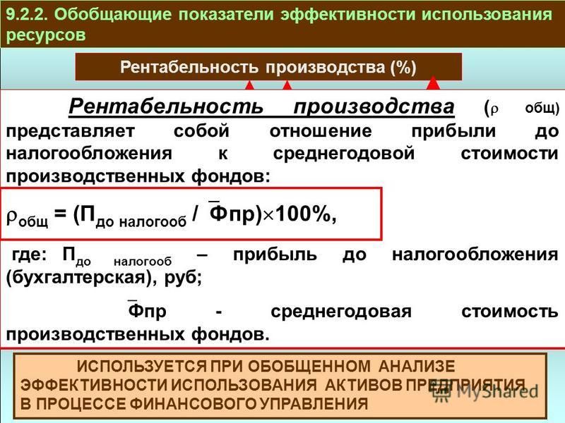 Коэффициент эффективности производства. Показатели эффективности производства. Показатели эффективности использования ресурсов. Обобщающие показатели эффективности.