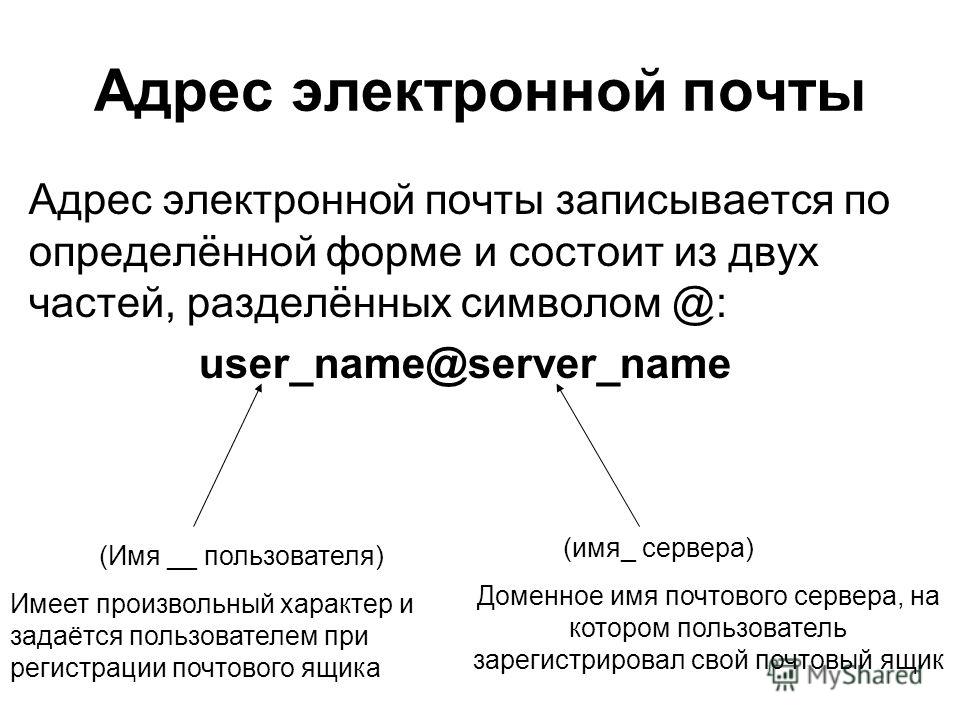 Доменное имя сервера почты