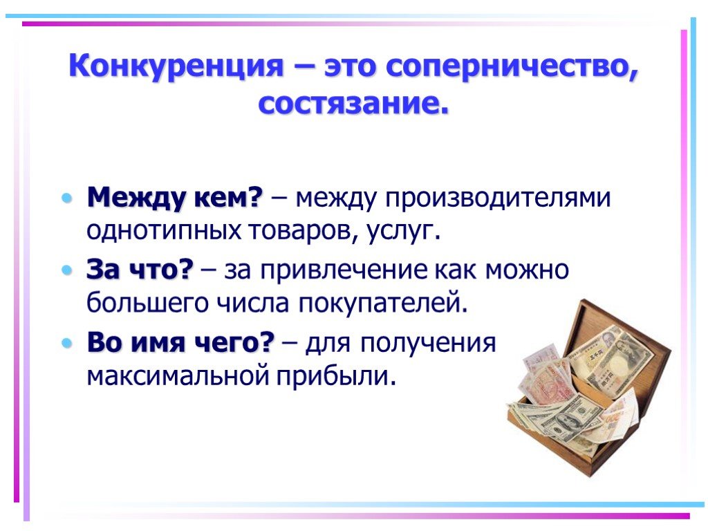 Между производителями. Конкуренция. Конкуренция это соперничество. Конкуренция это 