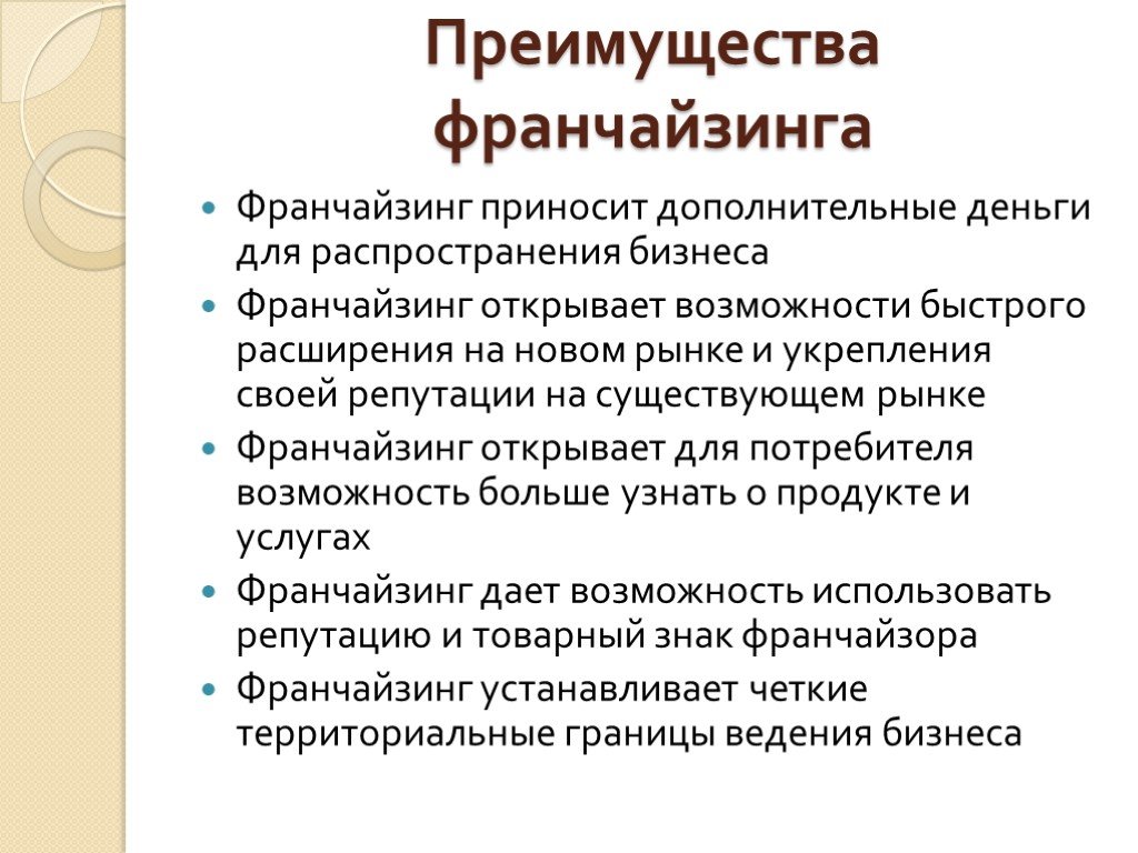 Франчайзинг франчайзи