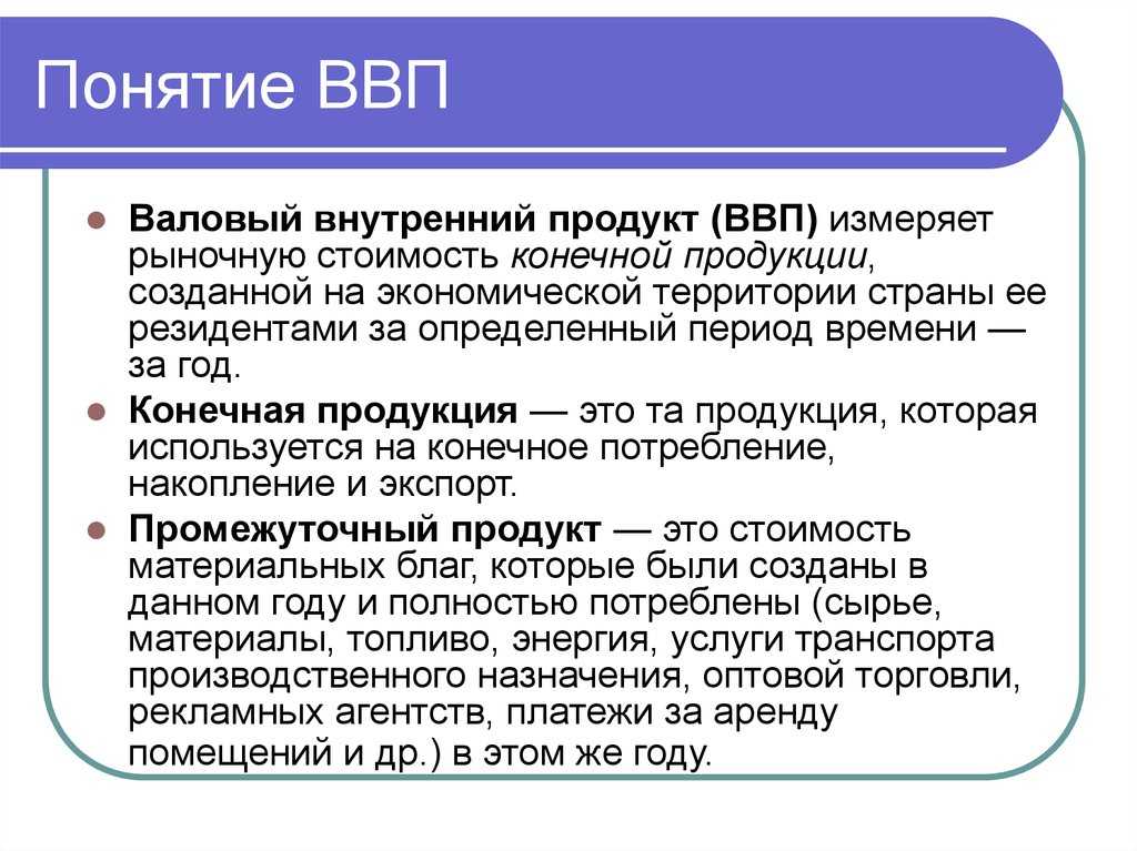 Цели национального производства и состав ввп презентация