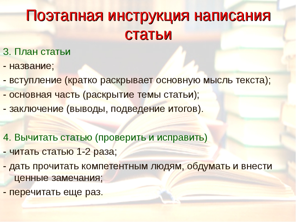 Схема написания научной статьи