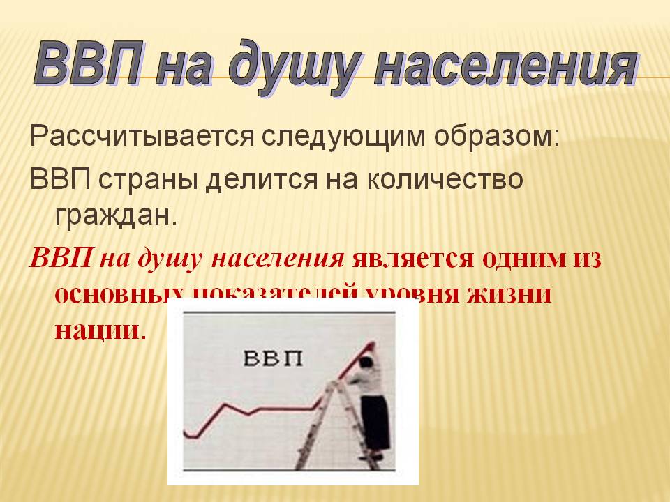 Расчет на душу населения. Валовой внутренний продукт на душу населения формула. Способ расчета ВВП на душу населения. ВВП на душу населения рассчитывается. Что такое ВВП на душу населения простыми словами.