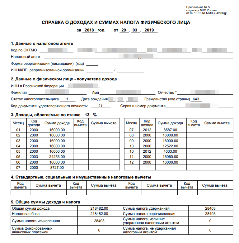 Справка 2 ндфл справка в банк образец