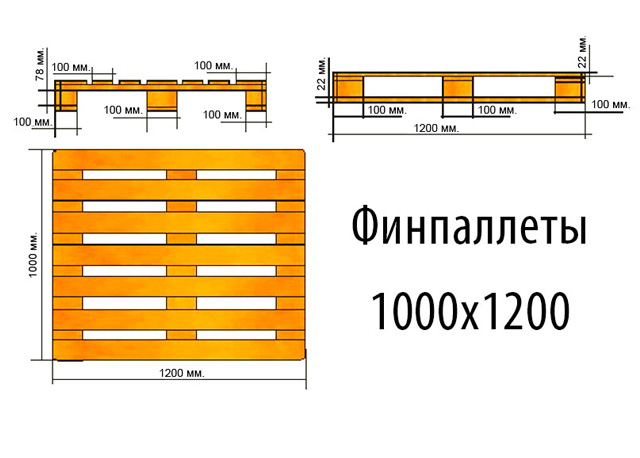 Чертеж паллета 1200х800