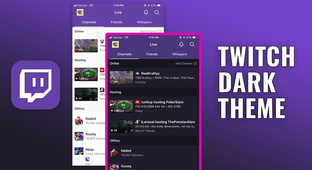 Twitch браузер не поддерживается. Твич приложение. Тёмный Твич. Dark Mode twitch. Твич приложение телефон.