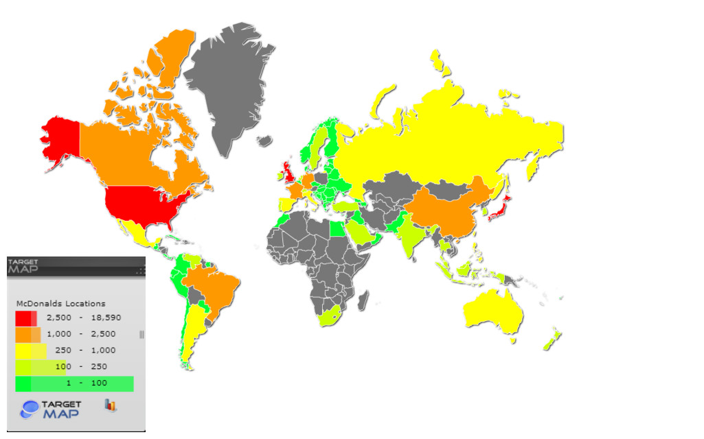 Сколько ресторанов в мире. Распространенность макдональдс в мире. География ресторанов макдональдс в мире. Карта распространения макдональдс в мире. Карта ресторанов макдональдс в мире.