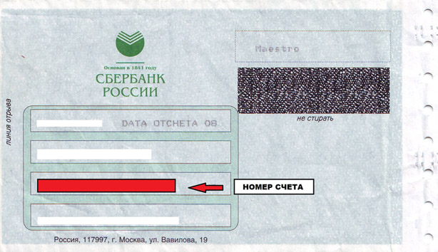 PIN-код на конверте от Сбербанка РФ