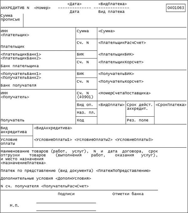 Образец договор аккредитив договор