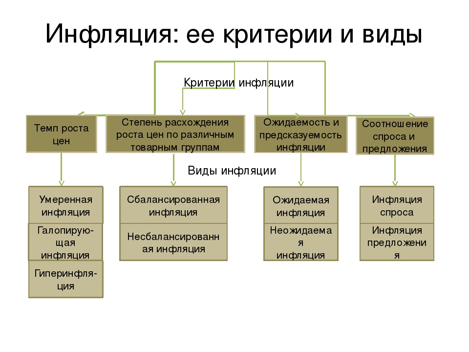 Типы инфляции. Критерии выделения видов инфляции. Критерии выделения типов инфляции. Критерии инфляции и виды. Критерии типов инфляции.