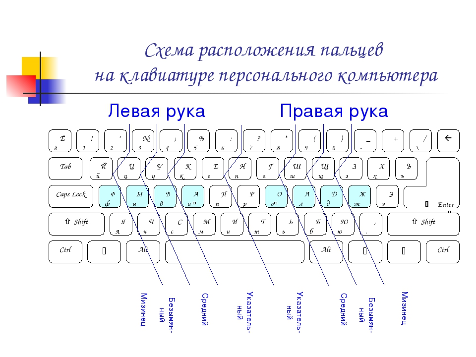 Раскладка клавиатуры установить. Слепой десятипальцевый метод печати клавиатура схема. Десятипальцевый метод печати схема. Клавиатура раскладка клавиш схема.