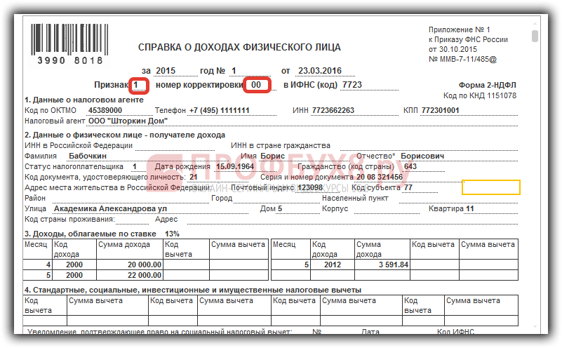 2 ндфл для ип образец