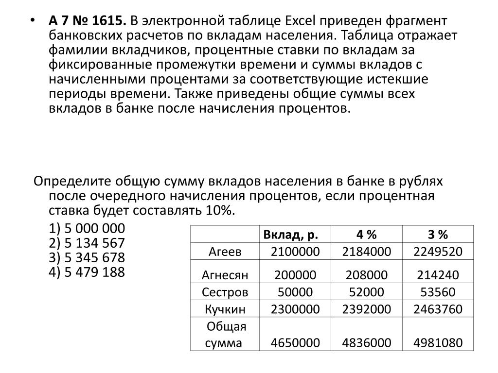 Проценты со вклада калькулятор. Таблица расчета вкладов. Проценты в электронных таблицах. Вклады в банке таблица эксель. Посчитайте процентный доход для следующих вкладов.