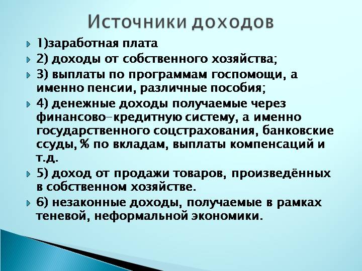 Каковы источники доходов современной молодежи презентация