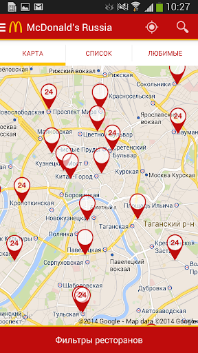 Карта макдональдс в россии