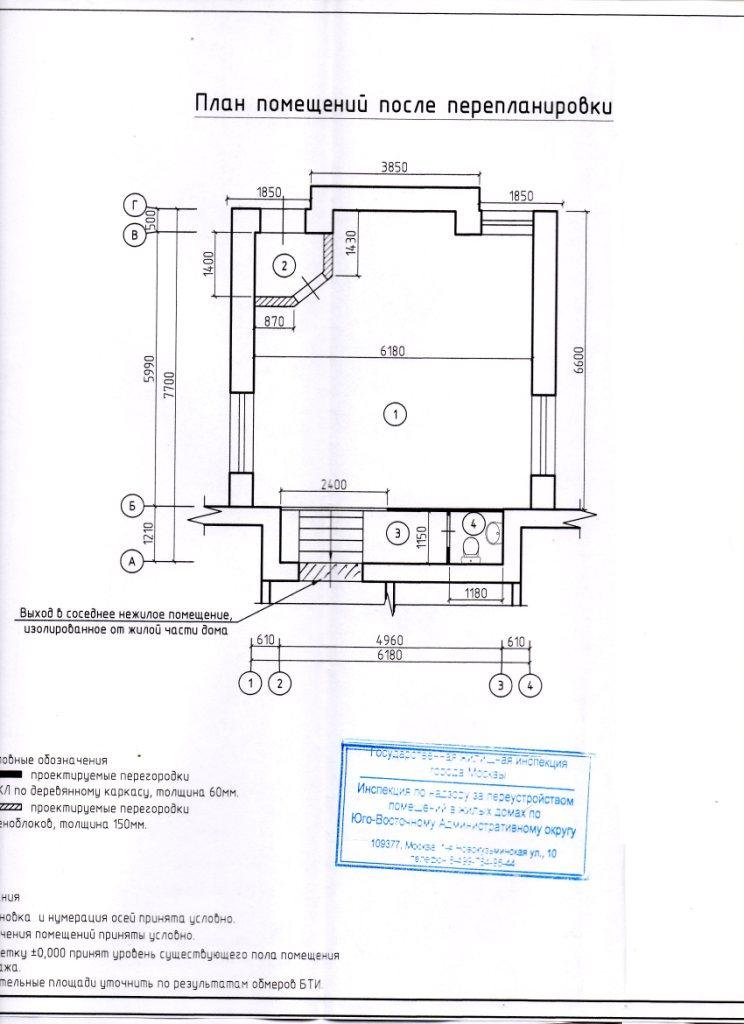 Проект перепланировки здания образец