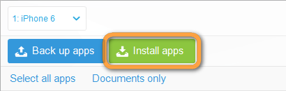 install apps button in copytrans apps
