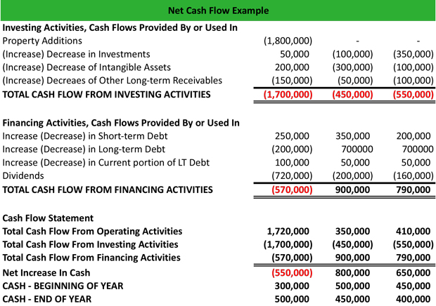 Net Cash Flow Example