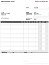 Project Timecard Template