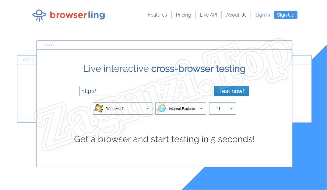 Онлайн браузер в браузере Browserling